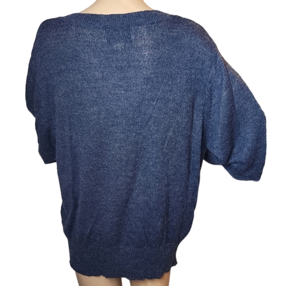 Wildfox oversized wool-blend blue lion lightweight knit sweater XS - Picture 10 of 16